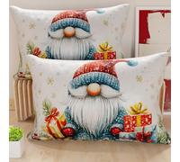 Petti Artesanos Italianos - Par de Microfibra de 40x80 cm, Fundas de Almohada Navideñas, Cojines Decorativos Navideños Dormitorio, Juego de 2 Fundas de Cojín, Funda de Almohada Navideña 14