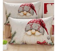 Petti Artesanos Italianos - Par de Microfibra de 40x80 cm, Fundas de Almohada Navideñas, Cojines Decorativos Navideños Dormitorio, Juego de 2 Fundas de Cojín, Funda de Almohada Navideña 13