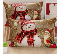 Petti Artesanos Italianos - Par de Microfibra de 50x80 cm, Fundas de Almohada Navideñas, Cojines Decorativos Navideños Dormitorio, Juego de 2 Fundas de Cojín, Funda de Almohada Navideña 10
