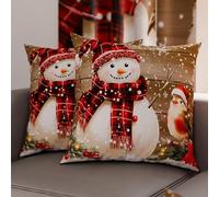 Petti Artesanos Italianos - Par de Microfibra de 65x65 cm, Fundas de Almohada Navideñas, Cojines Decorativos Navideños Dormitorio, Juego de 2 Fundas de Cojín, Funda de Almohada Navideña 10