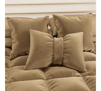 PETTI Artigiani Italiani - 2 Cojines para sofá de Terciopelo con Relleno, Fundas de cojín para Dormitorio, Cojines Decorativos con Cremallera Invisible, Cojines de Terciopelo Pardo, 2 Unidades - 50 x