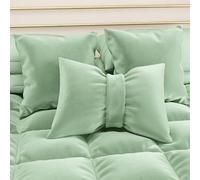 PETTI Artigiani Italiani - 2 cojines para sofá de terciopelo con relleno, fundas de cojín para dormitorio, cojines decorativos con cremallera invisible, cojines de terciopelo salvia de 2 piezas - 40 x