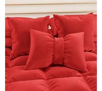 PETTI Artigiani Italiani - 2 Cojines para sofá de Terciopelo con Relleno, Fundas de cojín para Dormitorio, Cojines Decorativos con Cremallera Invisible, Cojines de Terciopelo Rojo de 2 Piezas - 50 x