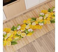 PETTI Artigiani Italiani 5056411114640 - Alfombra de Cocina Antideslizante y Lavable (52 x 100 cm), diseño de Lemon 100% Fabricado en Italia