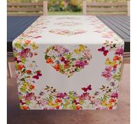 PETTI Artigiani Italiani - Accesorios Textiles de Cocina, Camino de Mesa Elegante 40 x 140 cm de Microfibra, Mantel de Mesa con impresión Digital Mariposas, 100% Fabricado en Italia
