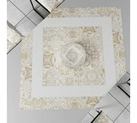 PETTI Artigiani Italiani - Accesorios Textiles de Cocina, Centro de Mesa Moderno 90 x 90 cm de Microfibra, Mantel Elegante de Centro de Mesa con impresión Digital vietri Pardo, 100% Made in Italy