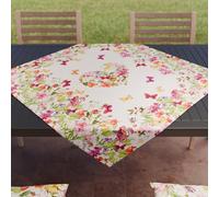PETTI Artigiani Italiani - Accesorios Textiles de Cocina, Centro de Mesa Moderno 90 x 90 cm de Microfibra, Mantel Centro de Mesa Elegante con impresión Digital Mariposas, 100% Made in Italy
