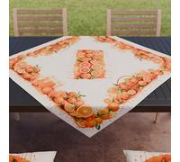PETTI Artigiani Italiani - Accesorios Textiles de Cocina, Centro de Mesa Moderno 90 x 90 cm de Microfibra, Mantel Centro de Mesa Elegante con impresión Digital Naranja, 100% Made in Italy