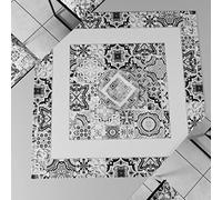 PETTI Artigiani Italiani - Accesorios Textiles de Cocina, Centro de Mesa Moderno 90 x 90 cm de Microfibra, Mantel Elegante de Centro de Mesa con impresión Digital vidrios Negro, 100% Made in Italy