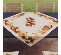 PETTI Artigiani Italiani - Accesorios Textiles de Cocina, Centro de Mesa Moderno 90 x 90 cm de Microfibra, Mantel Elegante de Centro de Mesa con impresión Digital, Coco y plátano, 100% Made in Italy