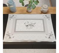 PETTI Artigiani Italiani - Accesorios Textiles de Cocina, Cubre hornillos de 46 x 70 cm de Microfibra, cubrehornillo Elegante para Gas e inducción, con impresión Digital Lazo Gris, 100% Made in Italy