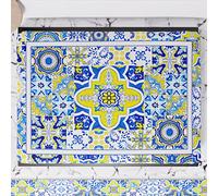 PETTI Artigiani Italiani - Accesorios textiles de cocina, cubre hornillos de 46 x 70 cm de microfibra, cubrehornillo elegante para gas e inducción, con impresión digital vietri blu, 100% Made in Italy