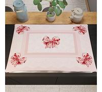 PETTI Artigiani Italiani - Accesorios Textiles de Cocina, Cubre hornillos de 46 x 70 cm de Microfibra, Cubierta de hornillo Elegante para Gas e inducción, con impresión Digital, Lazo Rosa, 100%