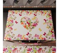 PETTI Artigiani Italiani - Accesorios Textiles de Cocina, Cubre hornillos de 46 x 70 cm de Microfibra, cubrehornillos Elegantes para Gas e inducción, con impresión Digital Mariposas, 100% Made in