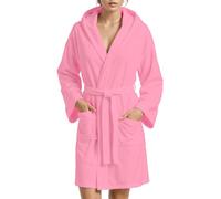PETTI - Albornoz Hombre y Mujer 100% Microfibra, Unisex, con Capucha, Bolsillos, Cinturón, Albornoces Para Ducha, Gimnasio, Piscina, Viajes, Suave, Tallas Grandes Disponibles, Rosa