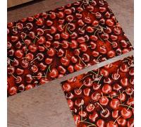 PETTI ARTIGIANI ITALIANI - Alfombra de Cocina Antideslizante y Lavable, Pasillo para Cocina, Alfombra Runner, 52x100 cm, Diseño Cerezas, 100% Made in Italy