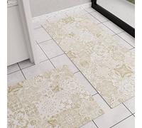 PETTI ARTIGIANI ITALIANI - Alfombra de Cocina Antideslizante y Lavable, Pasillo para Cocina, Alfombra Runner, 52x180 cm, Diseño Vietri Tortora, 100% Made in Italy