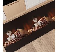 PETTI ARTIGIANI ITALIANI - Alfombra de Cocina Antideslizante y Lavable, Pasillo para Cocina, Alfombra Runner 52x380 cm Diseño Café 1 100% Made in Italy