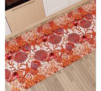 PETTI ARTIGIANI ITALIANI - Alfombra de Cocina Antideslizante y Lavable, Pasillo para Cocina, Alfombra Runner 52x100 cm Diseño Coral Rojo 100% Made in Italy