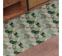 PETTI ARTIGIANI ITALIANI - Alfombra de Cocina Antideslizante y Lavable, Runner para Cocina 52x100 cm, Diseño Círculos Salvia