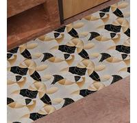 PETTI ARTIGIANI ITALIANI - Alfombra de Cocina Antideslizante y Lavable, Runner para Cocina 52x100 cm, Diseño Círculos Negro Oro