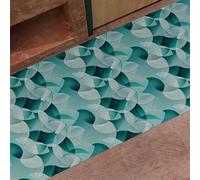 PETTI ARTIGIANI ITALIANI - Alfombra de Cocina Antideslizante y Lavable, Runner para Cocina 52x140 cm, Diseño Círculos Petróleo
