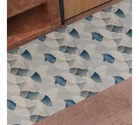 PETTI ARTIGIANI ITALIANI - Alfombra de Cocina Antideslizante y Lavable, Runner para Cocina 52x180 cm, Diseño Círculos Jeans