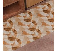 PETTI ARTIGIANI ITALIANI - Alfombra de Cocina Antideslizante y Lavable, Runner para Cocina 52x240 cm, Diseño Círculos Beige