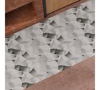 PETTI ARTIGIANI ITALIANI - Alfombra de Cocina Antideslizante y Lavable, Runner para Cocina 52x340 cm, Diseño Círculos Silver