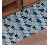 PETTI ARTIGIANI ITALIANI - Alfombra de Cocina Antideslizante y Lavable, Runner para Cocina 52x80 cm, Diseño Círculos Azul