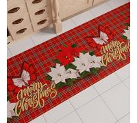PETTI Artigiani Italiani - Alfombra de Cocina navideña, Alfombra navideña para Cocina Antideslizante y Lavable, Alfombra para Navidad, 52 x 440 cm, Merry Christmas, Made in Italy