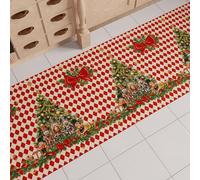 PETTI ARTIGIANI ITALIANI - Alfombra de Cocina Navideña, Pasillo para Cocina de Navidad, Antideslizante y Lavable, 52x100 cm Cascanueces Rojo, Made in Italy
