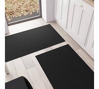 PETTI Artigiani Italiani - Alfombra para Cocina, Alfombra de Cocina, Lavable, Antideslizante, Alfombra para Cocina, Alfombra para Pasillo, Cocina, Alfombra Lisa, 52 x 280 cm, Color Negro, 100%