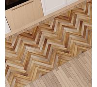 PETTI Artigiani Italiani - Alfombra para Cocina Antideslizante y Lavable, Alfombra para Cocina, 52 x 340 cm, diseño Parquet 01, 100% Fabricado en Italia
