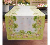 PETTI Artigiani Italiani - Camino de Mesa de Pascua 140x40 cm en Microfibra Hipoalergénica, Mantel Antimanchas Rectangular, Elegante y Lavable para Salón y Cocina, 100%