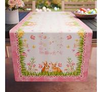 PETTI Artigiani Italiani - Camino de Mesa de Pascua 140x40 cm en Microfibra Hipoalergénica, Mantel Antimanchas Rectangular, Elegante y Lavable para Salón y Cocina, 100%
