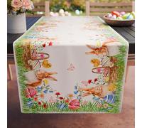 PETTI Artigiani Italiani - Camino de Mesa de Pascua 140x40 cm en Microfibra Hipoalergénica, Mantel Antimanchas Rectangular, Elegante y Lavable para Salón y Cocina, 100%