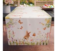 PETTI Artigiani Italiani - Camino de Mesa de Pascua 140x40 cm en Microfibra Hipoalergénica, Mantel Antimanchas Rectangular, Elegante y Lavable para Salón y Cocina, 100%