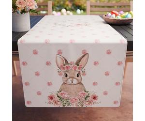 PETTI Artigiani Italiani - Camino de Mesa de Pascua 140x40 cm en Microfibra Hipoalergénica, Mantel Antimanchas Rectangular, Elegante y Lavable para Salón y Cocina, 100%