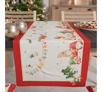 PETTI Artigiani Italiani - Camino de Mesa Navideño 140x40 cm, Camino de Mesa Navidad para Cocina, Decoración Navideña para Mesa, Camino de Mesa Elegante Gnomo, 100%