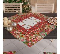 PETTI Artigiani Italiani - Centro de Mesa Navideño 90x90 cm, Decoración Navideña para Mesa, Centro de Mesa Cocina Navidad, Camino de Mesa Pequeños Soldados, 100%