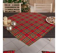 PETTI Artigiani Italiani - Centro de Mesa Navideño 90x90 cm, Decoración Navideña para Mesa, Centro de Mesa Cocina Navidad, Camino de Mesa Tartan, 100%