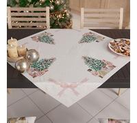 PETTI Artigiani Italiani - Centro de Mesa Navideño 90x90 cm, Decoración Navideña para Mesa, Centro de Mesa Cocina Navidad, Camino de Mesa Pequeños Soldados Rosas, 100%