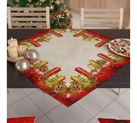PETTI Artigiani Italiani - Centro de Mesa Navideño 90x90 cm, Decoración Navideña para Mesa, Centro de Mesa Cocina Navidad, Camino de Mesa Velas, 100%