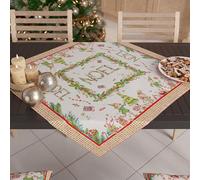 PETTI Artigiani Italiani - Centro de Mesa Navideño 90x90 cm, Decoración Navideña para Mesa, Centro de Mesa Cocina Navidad, Camino de Mesa Navidad, 100%