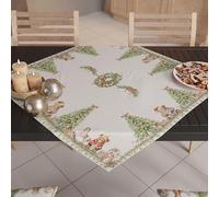 Petti Artigiani Italiani - Centro de Mesa navideño para Mesa de Cocina, Camino de Mesa 90 x 90 cm, Centro de Mesa Xmas Bears, 100% Made in Itay