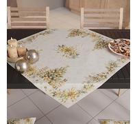 Petti Artigiani Italiani - Centro de Mesa navideño para Mesa de Cocina, Camino de Mesa 90 x 90 cm, Centro de Mesa Xmas Gold, 100% Made in Itay