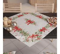 Petti Artigiani Italiani - Centro de Mesa navideño para Mesa de Cocina, Camino de Mesa 90 x 90 cm, Centro de Mesa Guirnalda, 100% Made in Itay