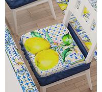 PETTI Artigiani Italiani - Cojines para Silla de Cocina con elástico de 2 Piezas, Fundas de cojín de Microfibra con elástico, Cojines para Silla con Muelle, diseño de Cristales, 100% Fabricado en