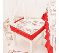 PETTI Artigiani Italiani - Cojines para Silla de Cocina con elástico de 2 Piezas, Fundas de cojín para Silla de algodón con elástico de 40 x 40 cm - Juego de 2 diseños Lidia Rojo 100% Made in Italy